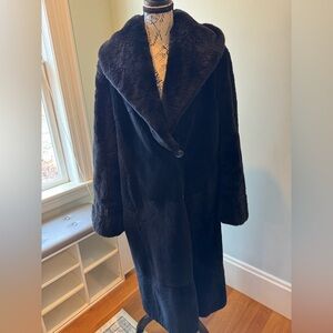 Classic Black Faux Fur Long Coat